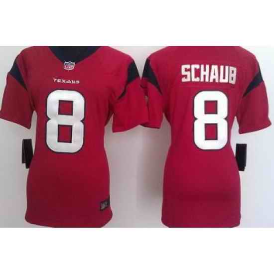 Women Nike Houston Texans 8 Matt Schaub Red Nike NFL Jerseys